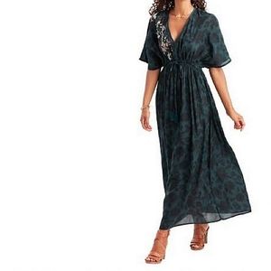 World Market Floral embroidered Kaftan maxi dress